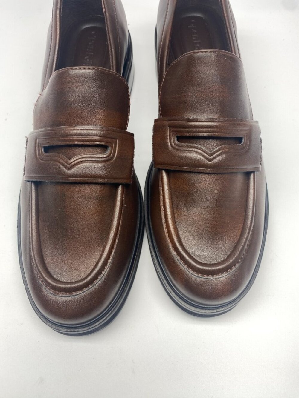 Open Edit Womens Collier Brown Chocolate Penny Loafer Sz 9.5 - Picture 4 of 10